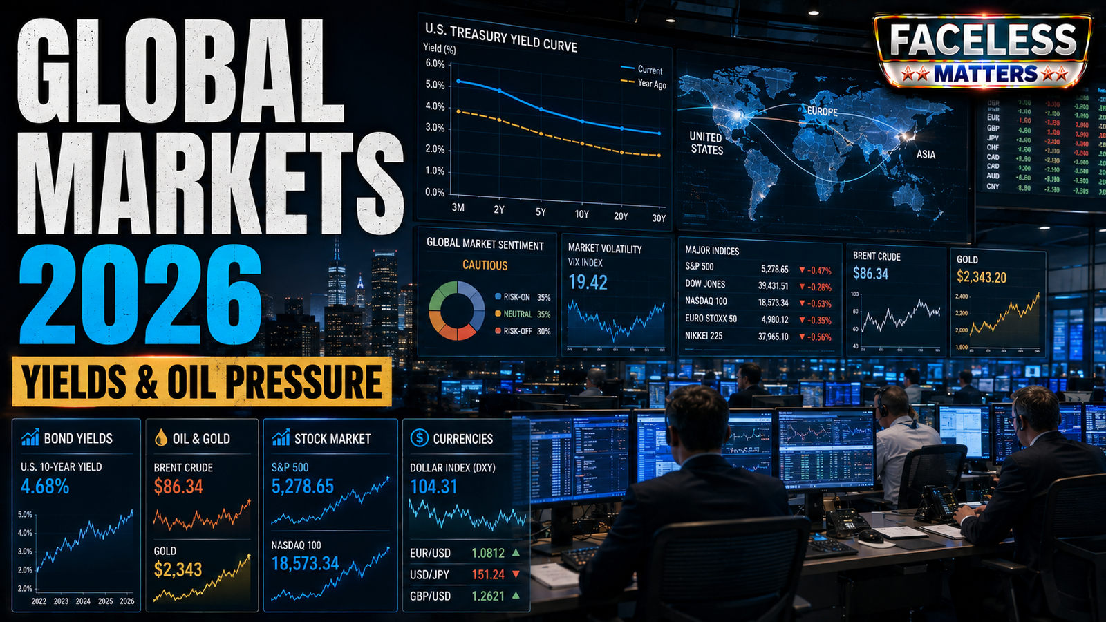 Global Markets 2026 showing bond yields oil prices and stock market trends