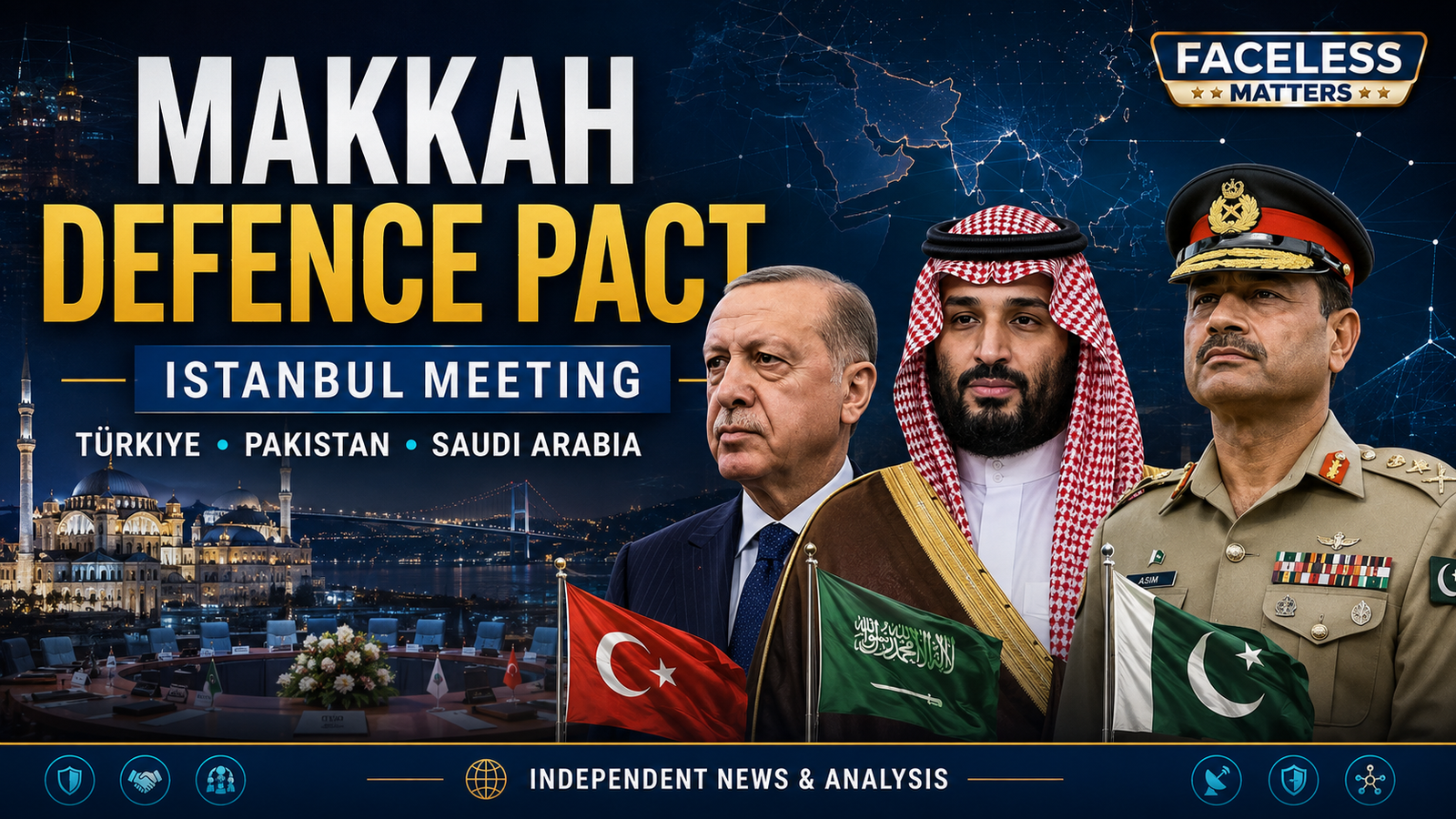 Türkiye, Pakistan and Saudi Arabia leaders represented in a diplomatic setting for the Makkah Joint Defence Agreement and Istanbul committee meeting