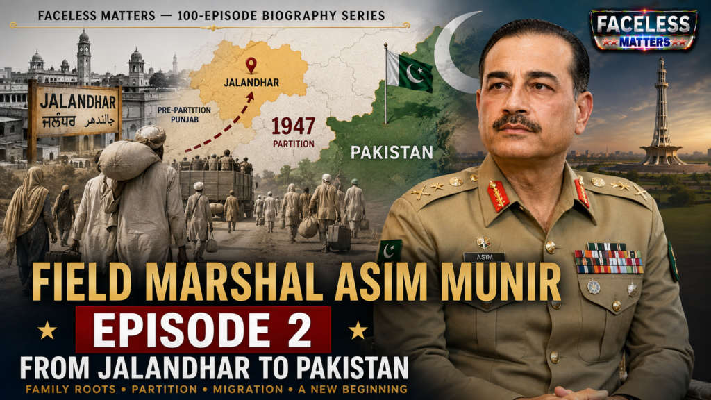 Field Marshal Asim Munir Episode 2 showing his family roots in Jalandhar and migration to Pakistan