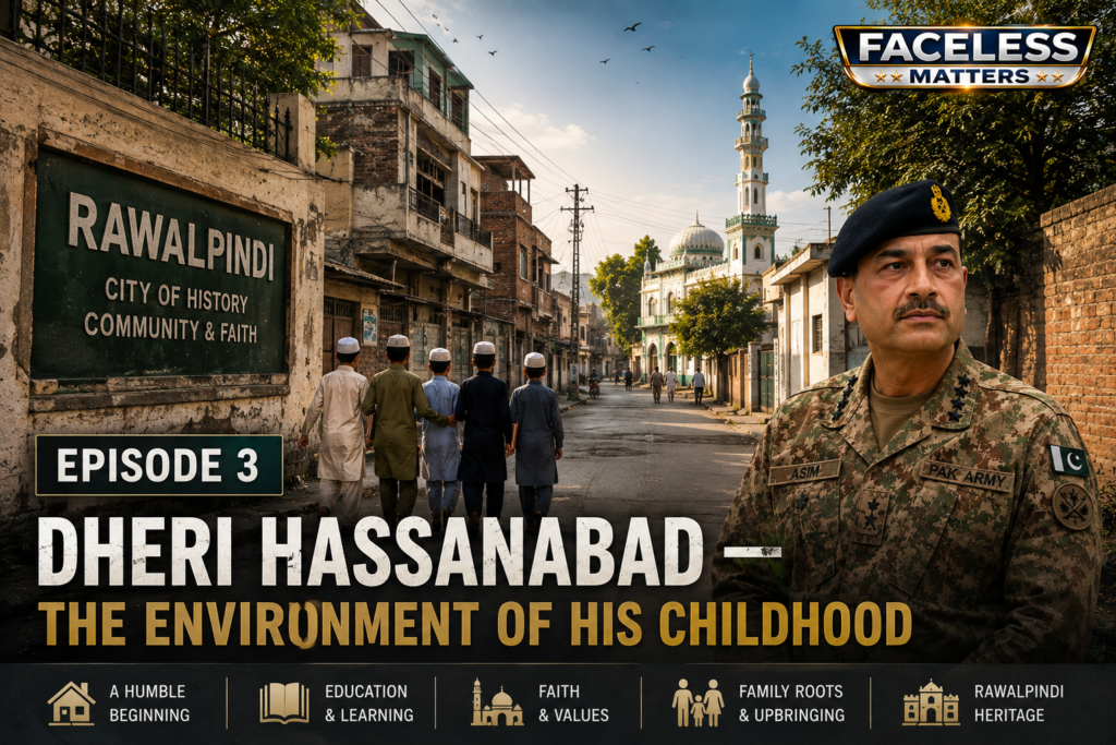 Field Marshal Asim Munir early life represented through Dheri Hassanabad and Rawalpindi childhood environment