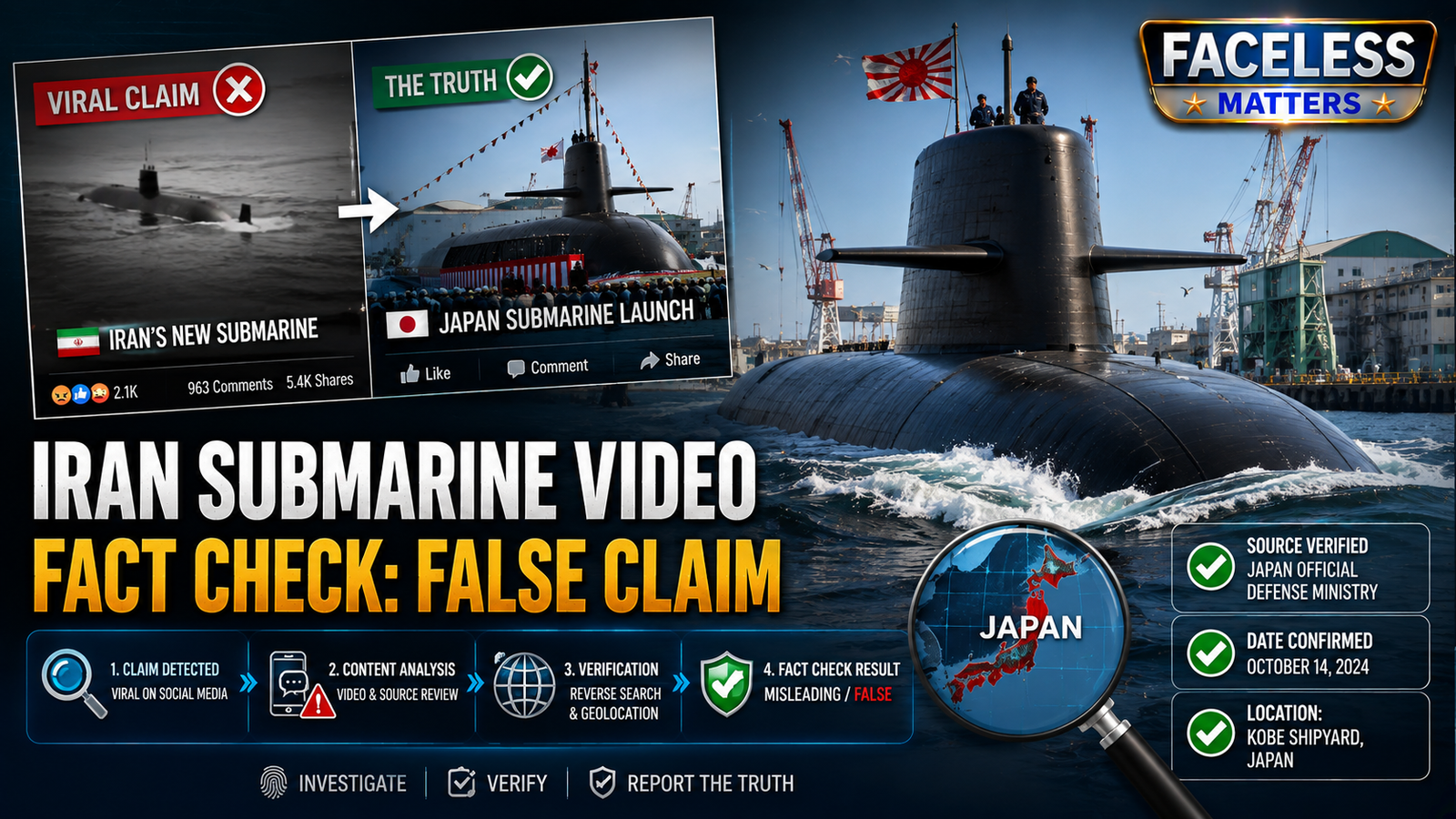 Iran submarine video fact check showing the viral submarine launch claim