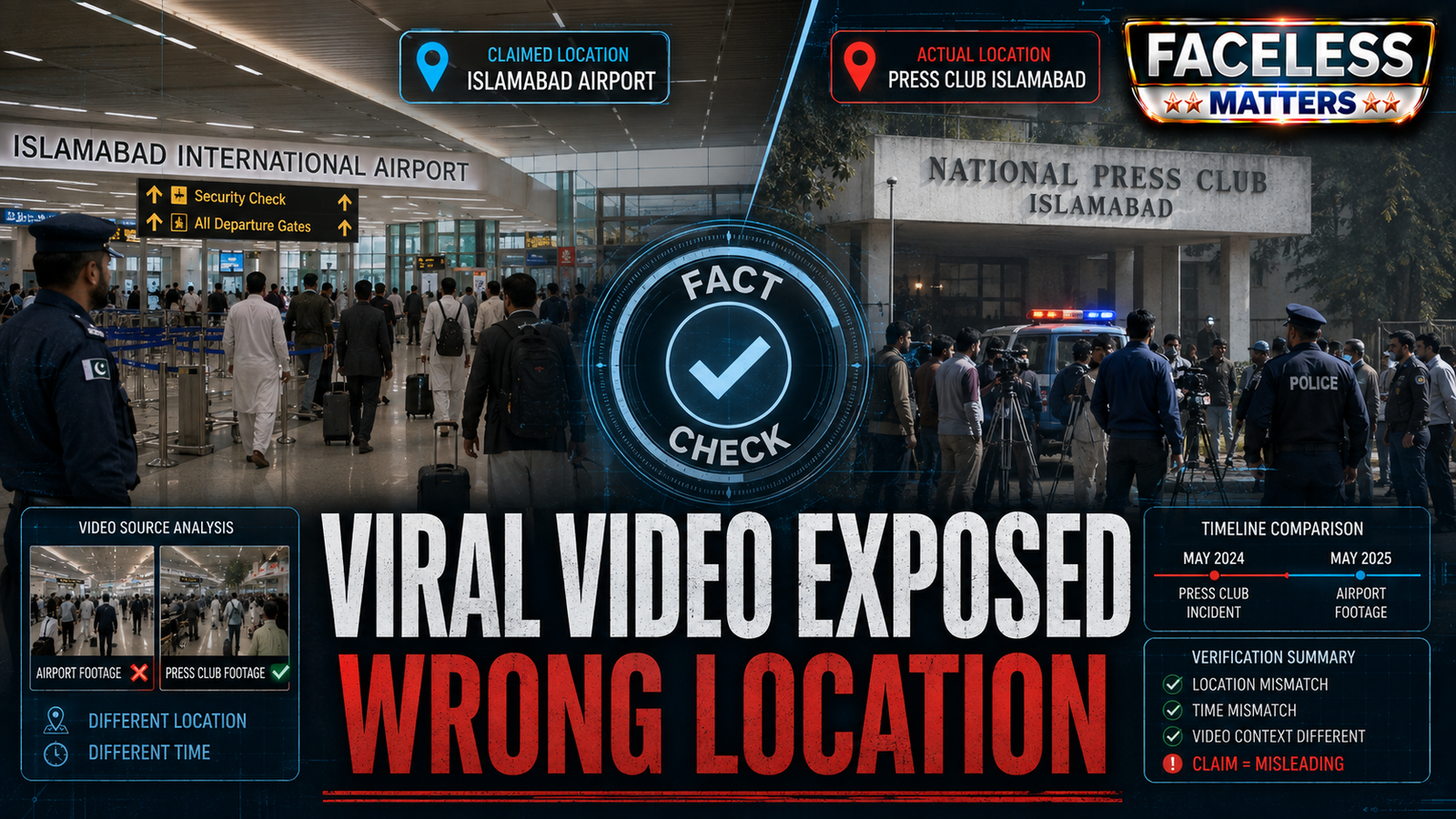 Islamabad airport video fact check showing viral police video linked to wrong location