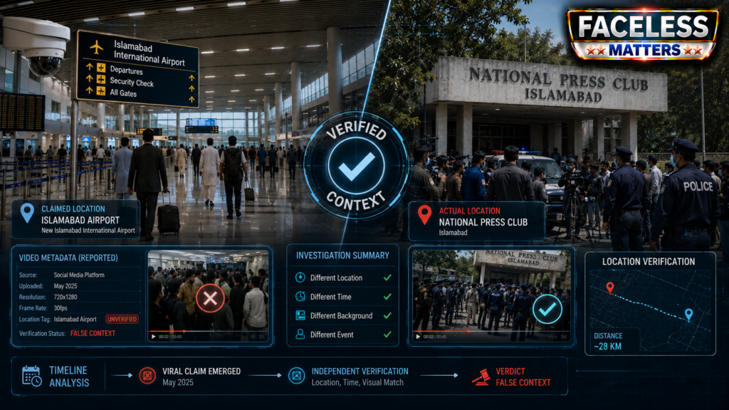 Islamabad airport video fact check showing misleading viral police footage claim