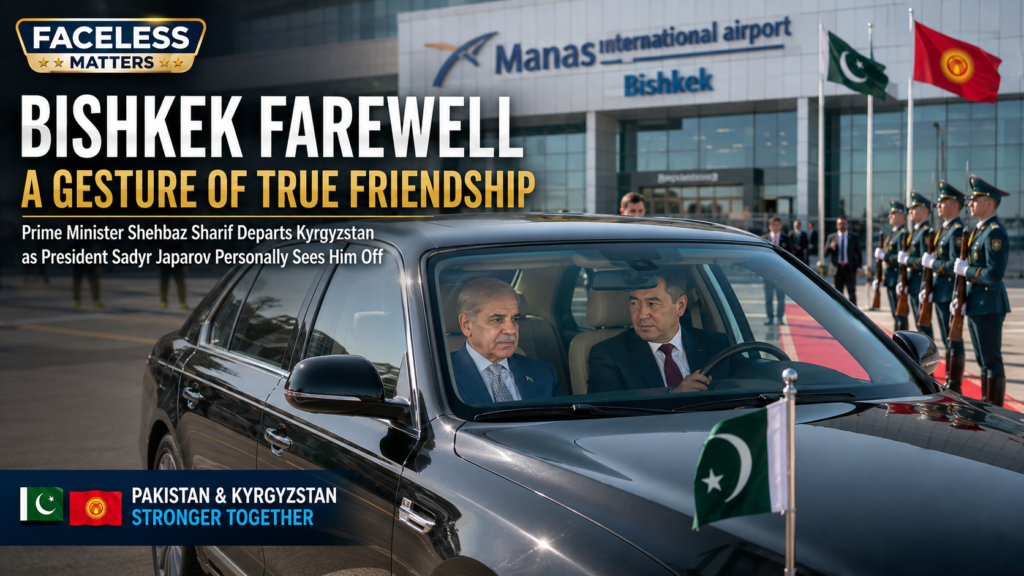 Kyrgyz President Sadyr Japarov personally drives Shehbaz Sharif to the airport