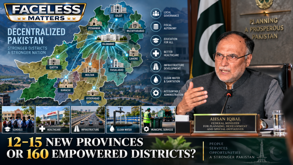 Ahsan Iqbal discusses Pakistan governance reforms and new provinces