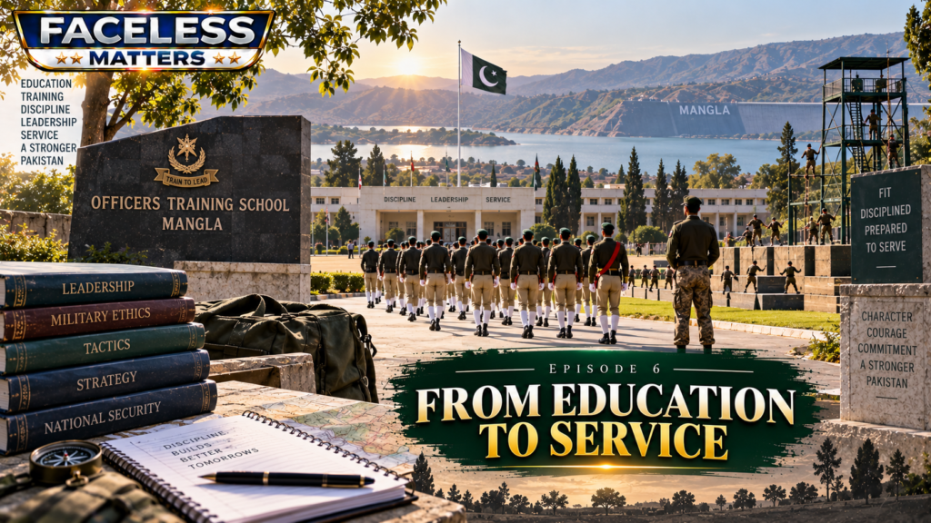 Asim Munir military transition represented through a historically grounded Officers Training School environment