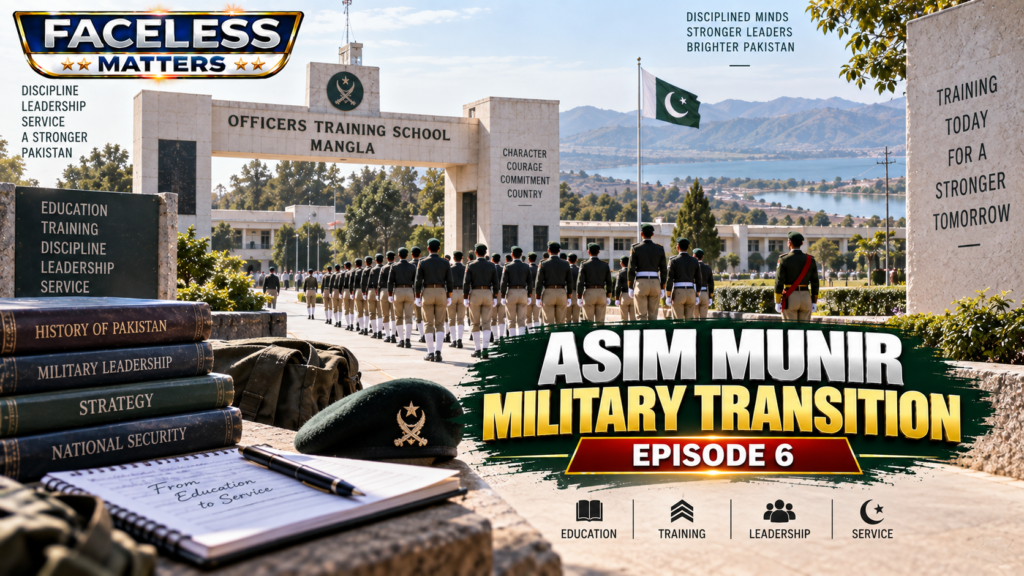 Asim Munir military transition from education toward Officers Training School in 1986
