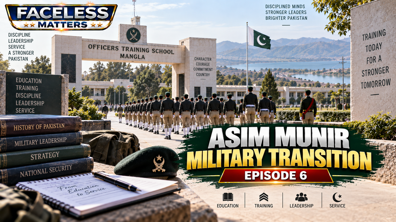 Asim Munir military transition from education toward Officers Training School in 1986