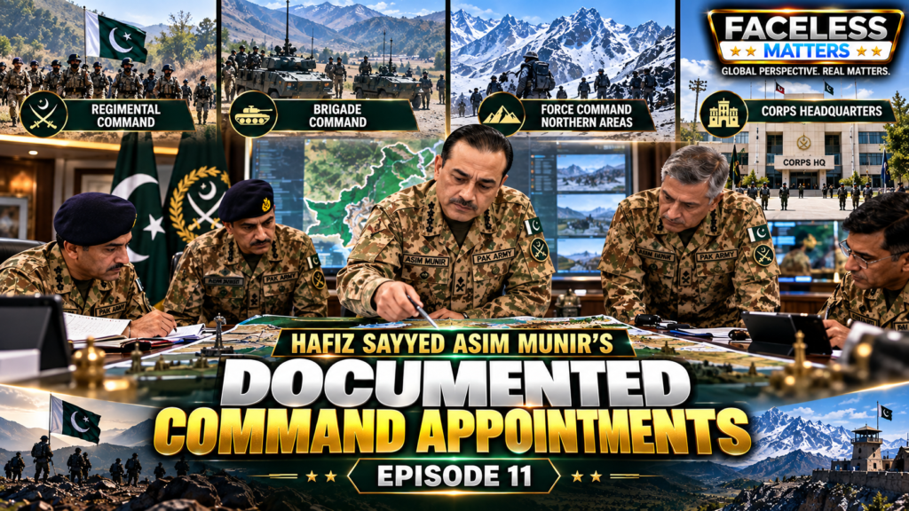 Hafiz Sayyed Asim Munir command appointments and military command career — Episode 11