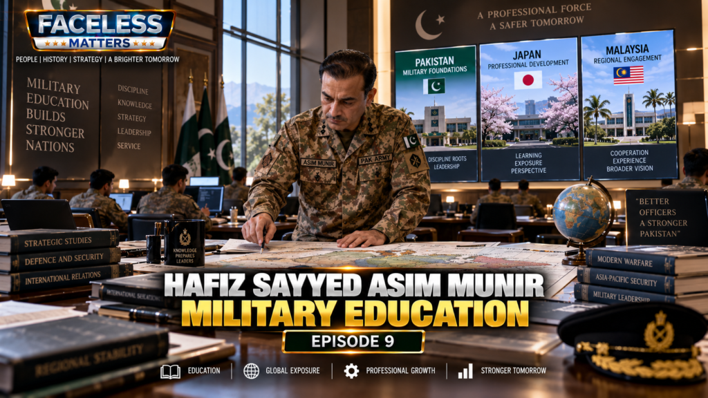 Hafiz Sayyed Asim Munir professional military education — Episode 9