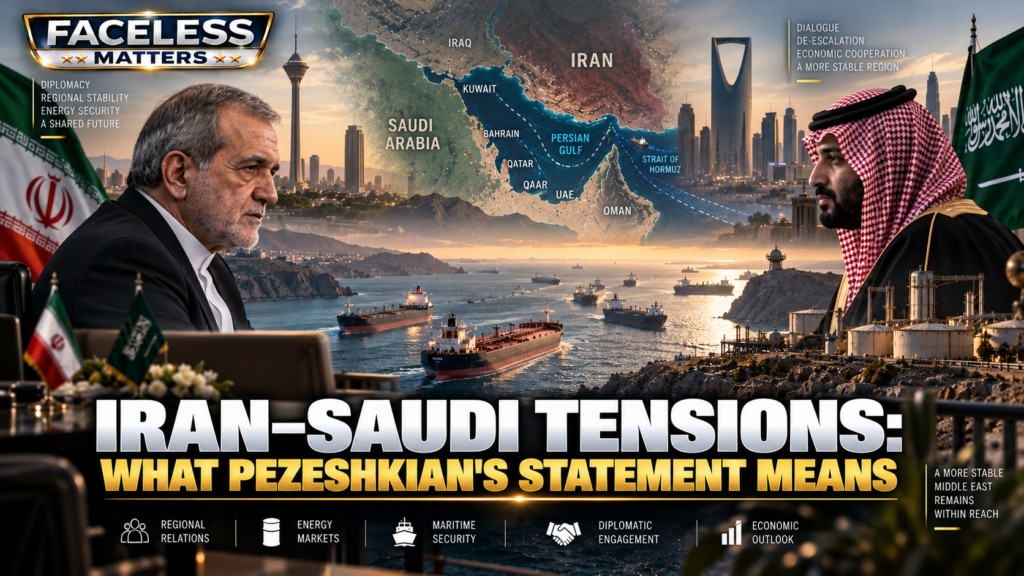 Iran Saudi Arabia tensions after Pezeshkian says Iran is not at war with Saudi Arabia