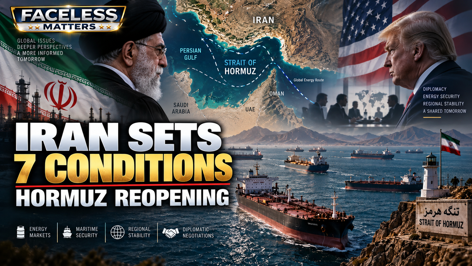 Iran sets seven conditions for reopening the Strait of Hormuz