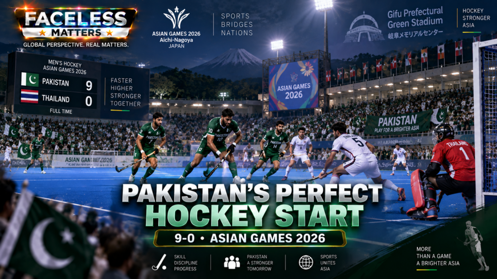 Pakistan hockey team during 9-0 Asian Games victory over Thailand