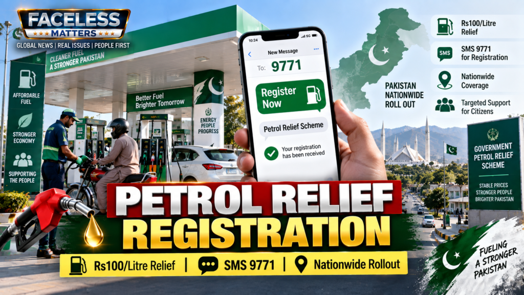Pakistan petrol relief registration and Rs100 per litre fuel subsidy