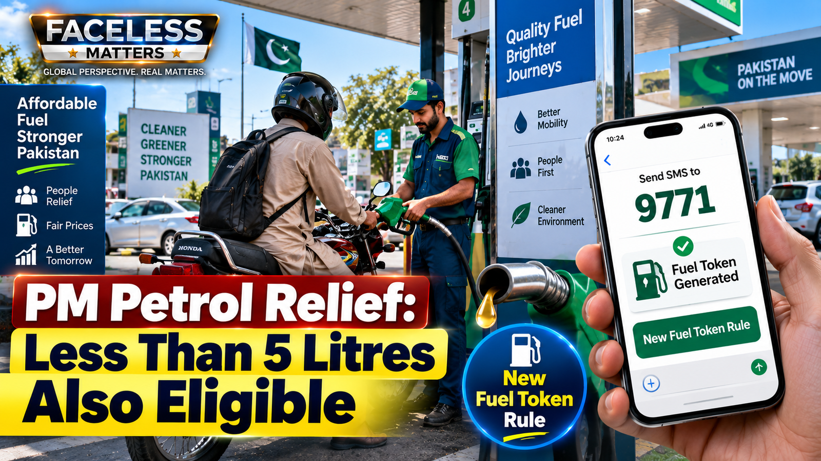PM petrol relief scheme allows eligible motorcycle and rickshaw users to receive relief even when buying less than five litres