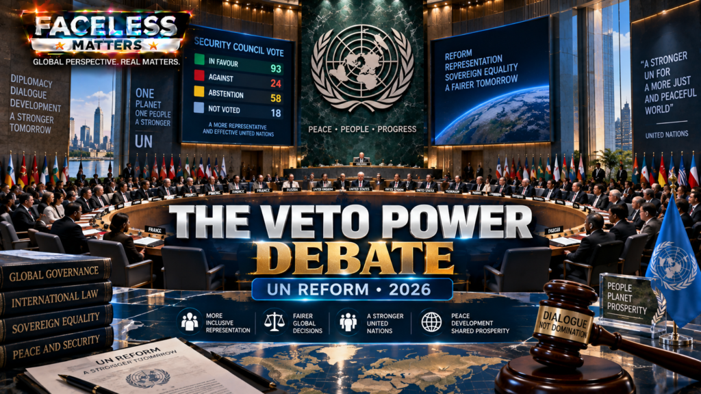 UN Security Council chamber during debate over veto power reform