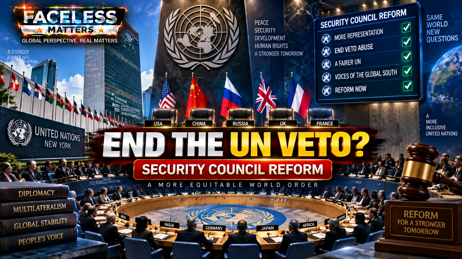 United Nations Security Council veto reform debate and global governance