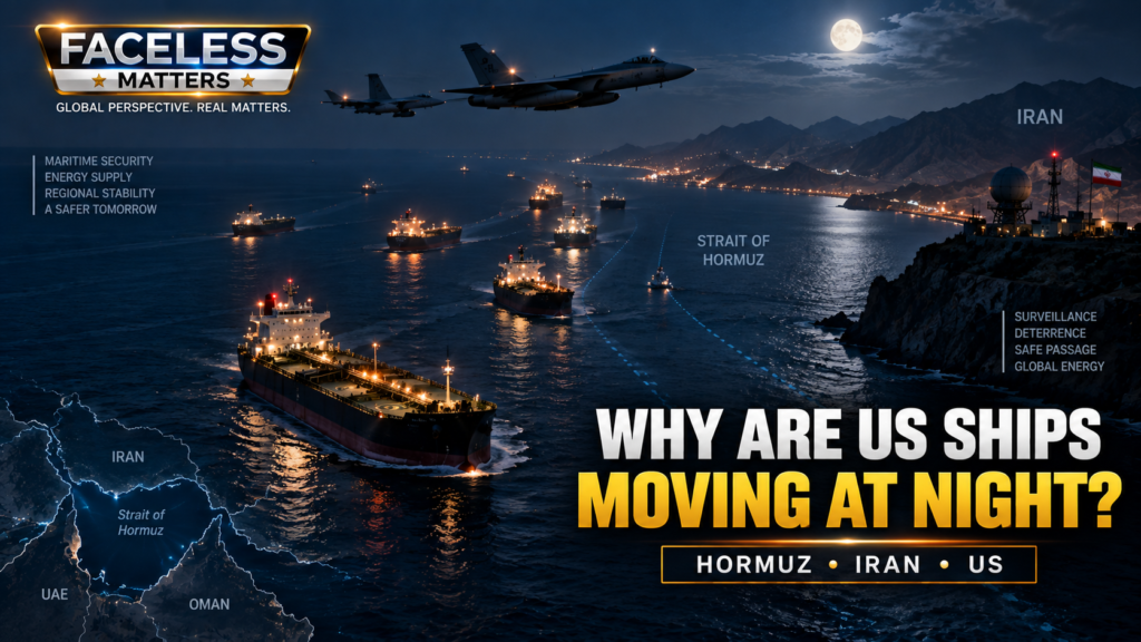 Nighttime shipping through the Strait of Hormuz