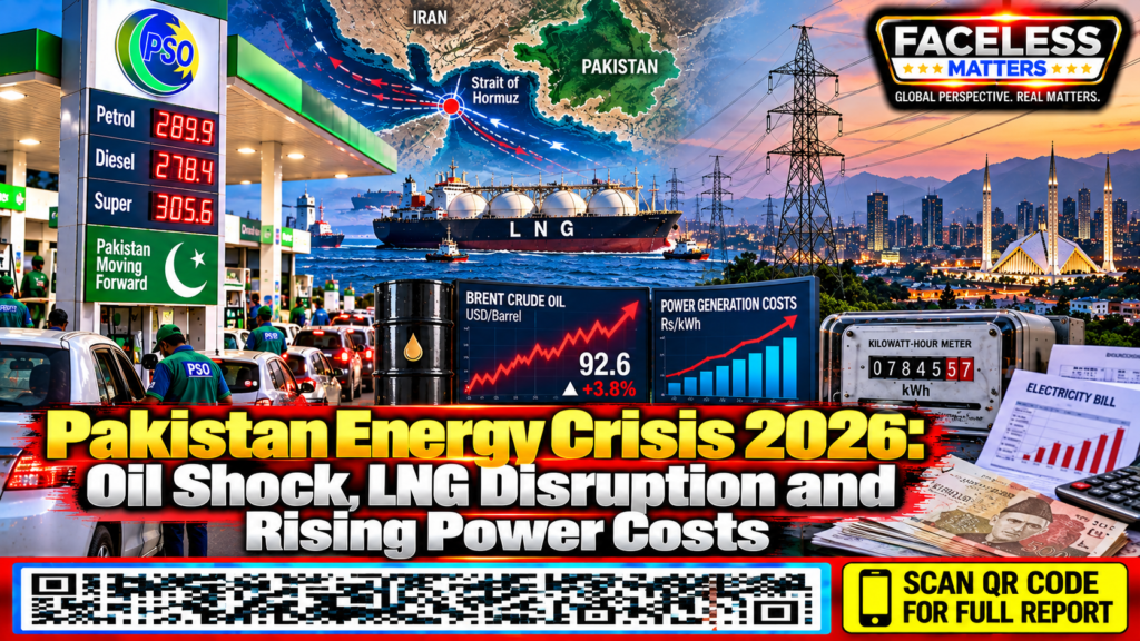 Pakistan Energy Crisis 2026 showing oil LNG supply disruption and electricity costs